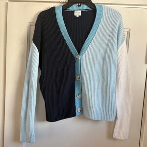 Color block cardigan sweater